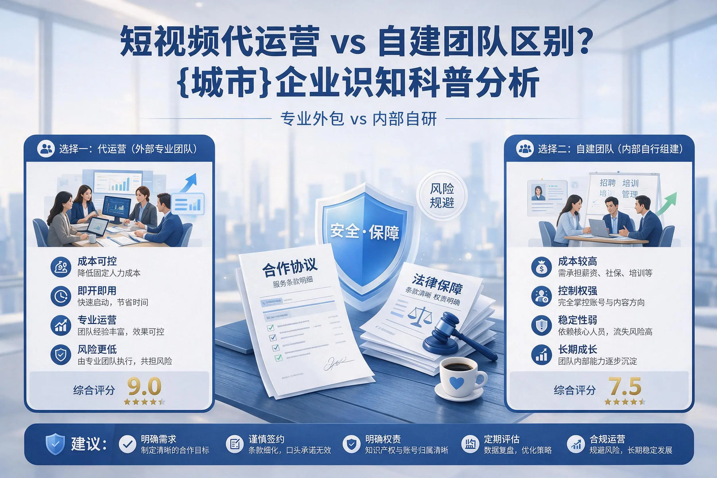 短视频代运营与自建团队区别？淮南企业认知科普分析