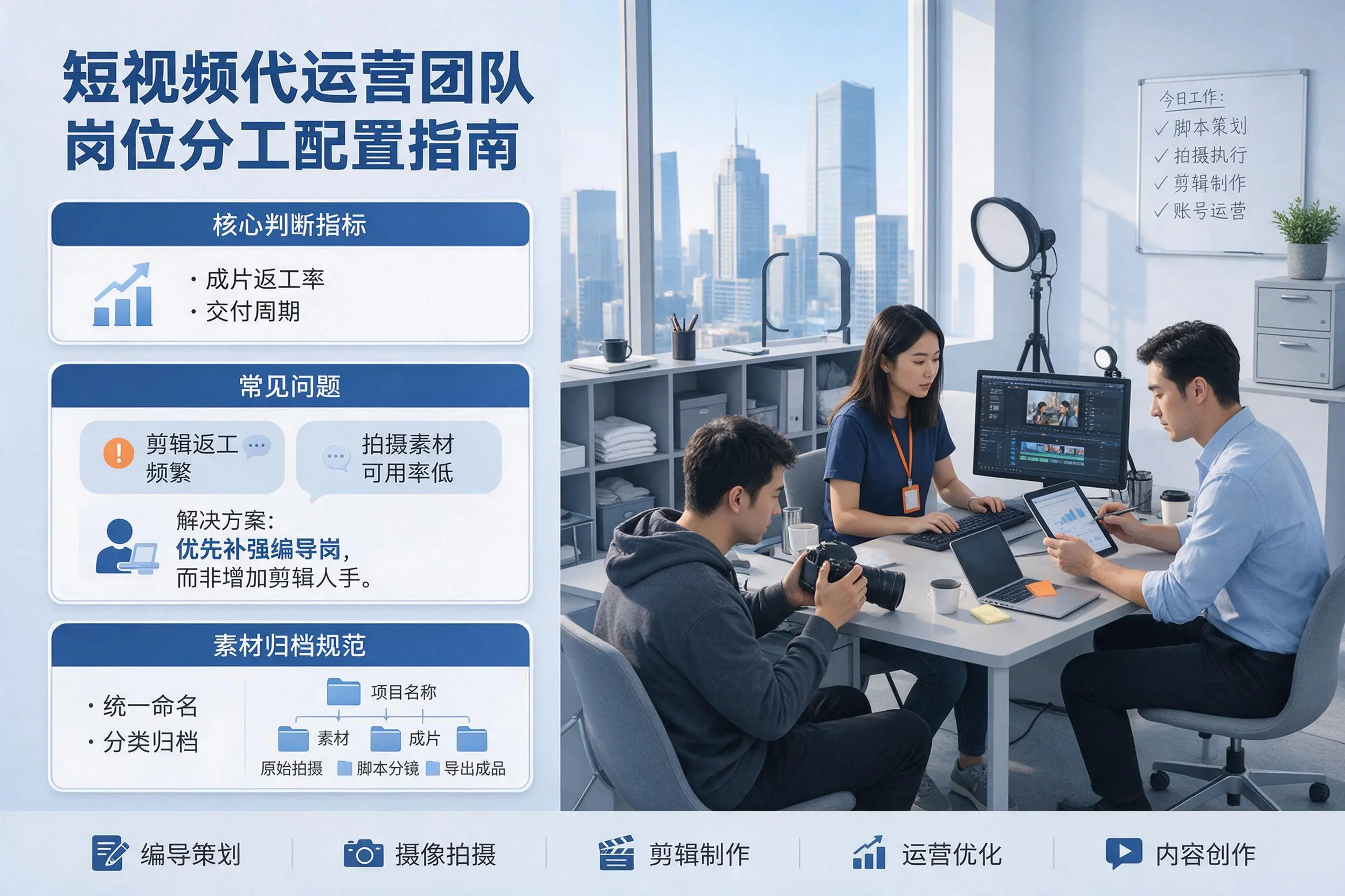 短视频代运营团队如何配置?淮南企业岗位分工科普说明